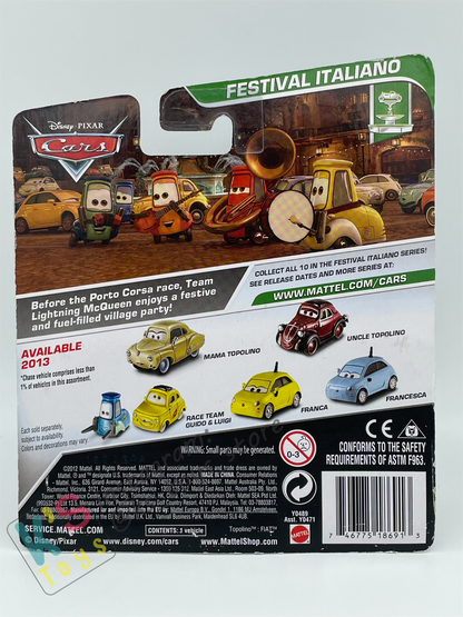 DISNEY PIXAR CARS 1:55 BY MATTEL, FRANCESCA - FESTIVAL ITALIANO SERIES - BNIP