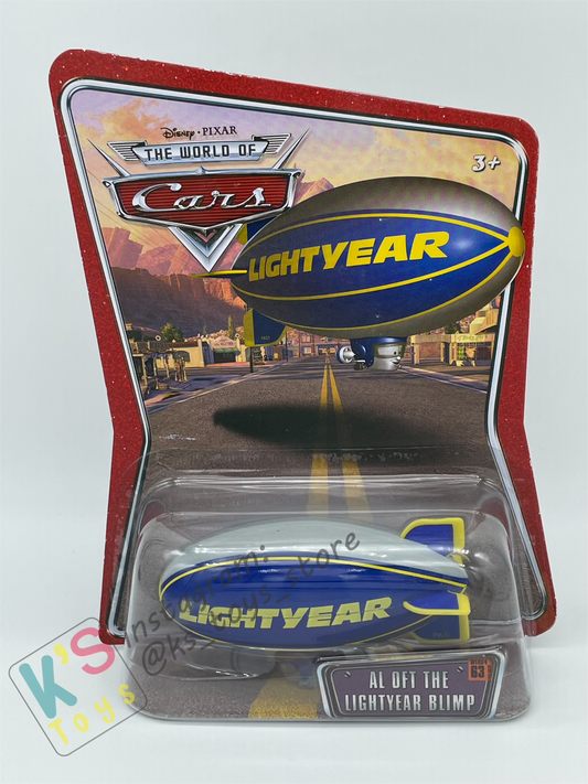 DISNEY PIXAR CARS 1:55 BY MATTEL, AL OFT THE LIGHTYEAR BLIMP (TINY VERSION) - THE WORLD OF CARS SERIES - BNIP