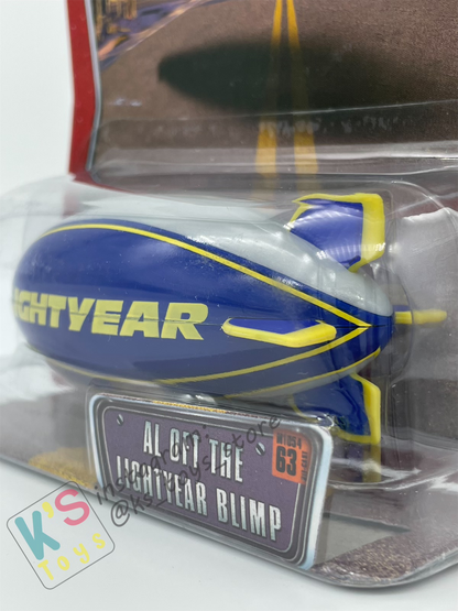 DISNEY PIXAR CARS 1:55 BY MATTEL, AL OFT THE LIGHTYEAR BLIMP (TINY VERSION) - THE WORLD OF CARS SERIES - BNIP