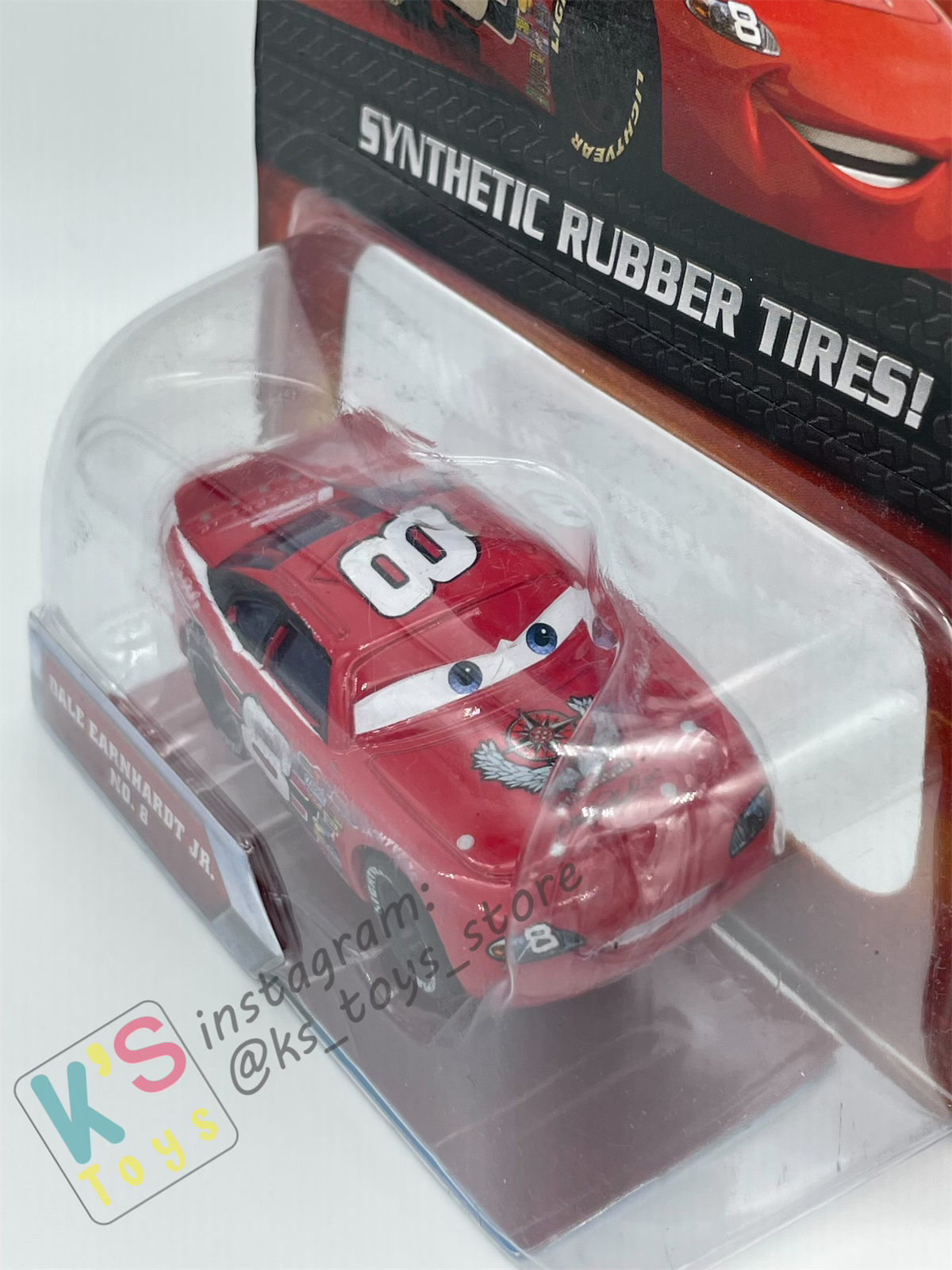 DISNEY PIXAR CARS 1:55 BY MATTEL, DALE EARNHARDT JR. NO. 8 - SYNTHETIC RUBBER TIRES SERIES - BNIP