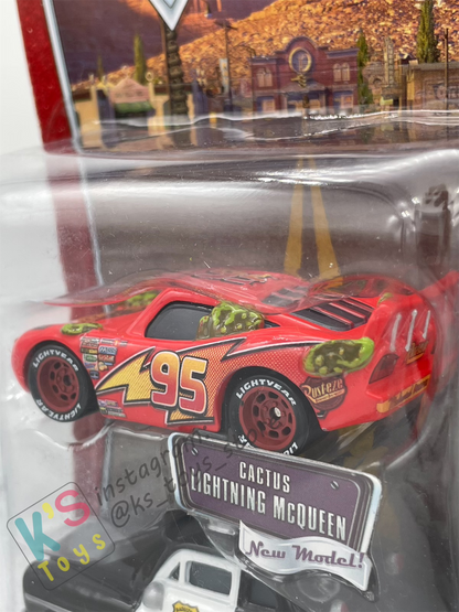 DISNEY PIXAR CARS 3 PACK DIRT TRACK GIFT PACK "CACTUS LIGHTNING MCQUEEN, SHERIFF, AND DIRT TRACK DOC HUDSON"  - BNIP