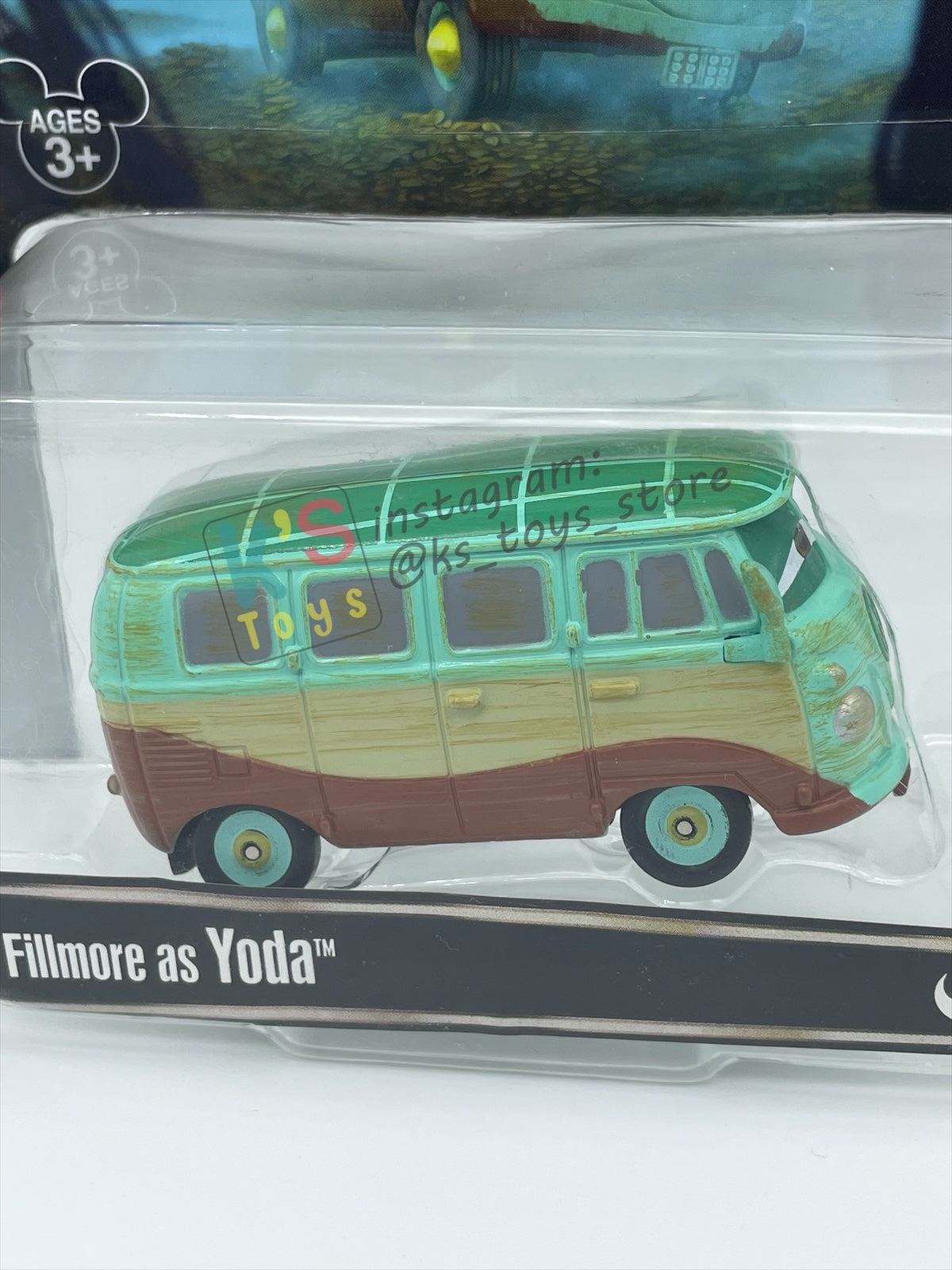 DISNEY PIXAR CARS 1:55 BY MATTEL EXCLUSIVE DISNEY PARKS "FILLMROE AS YODA" - BNIP
