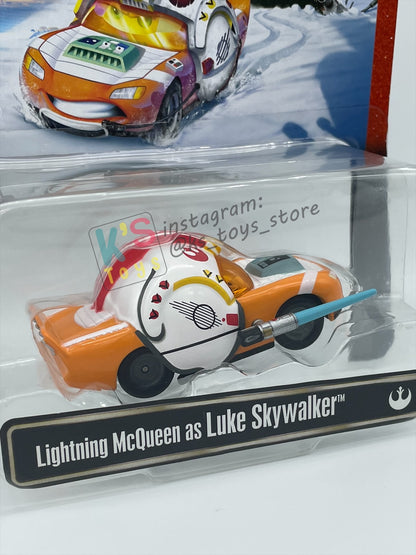 DISNEY PIXAR CARS 1:55 BY MATTEL EXCLUSIVE DISNEY PARKS "LIGHTNING MCQUEEN AS LUKE SKYWALKER" - BNIP