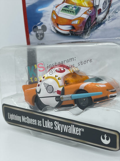 DISNEY PIXAR CARS 1:55 BY MATTEL EXCLUSIVE DISNEY PARKS "LIGHTNING MCQUEEN AS LUKE SKYWALKER" - BNIP
