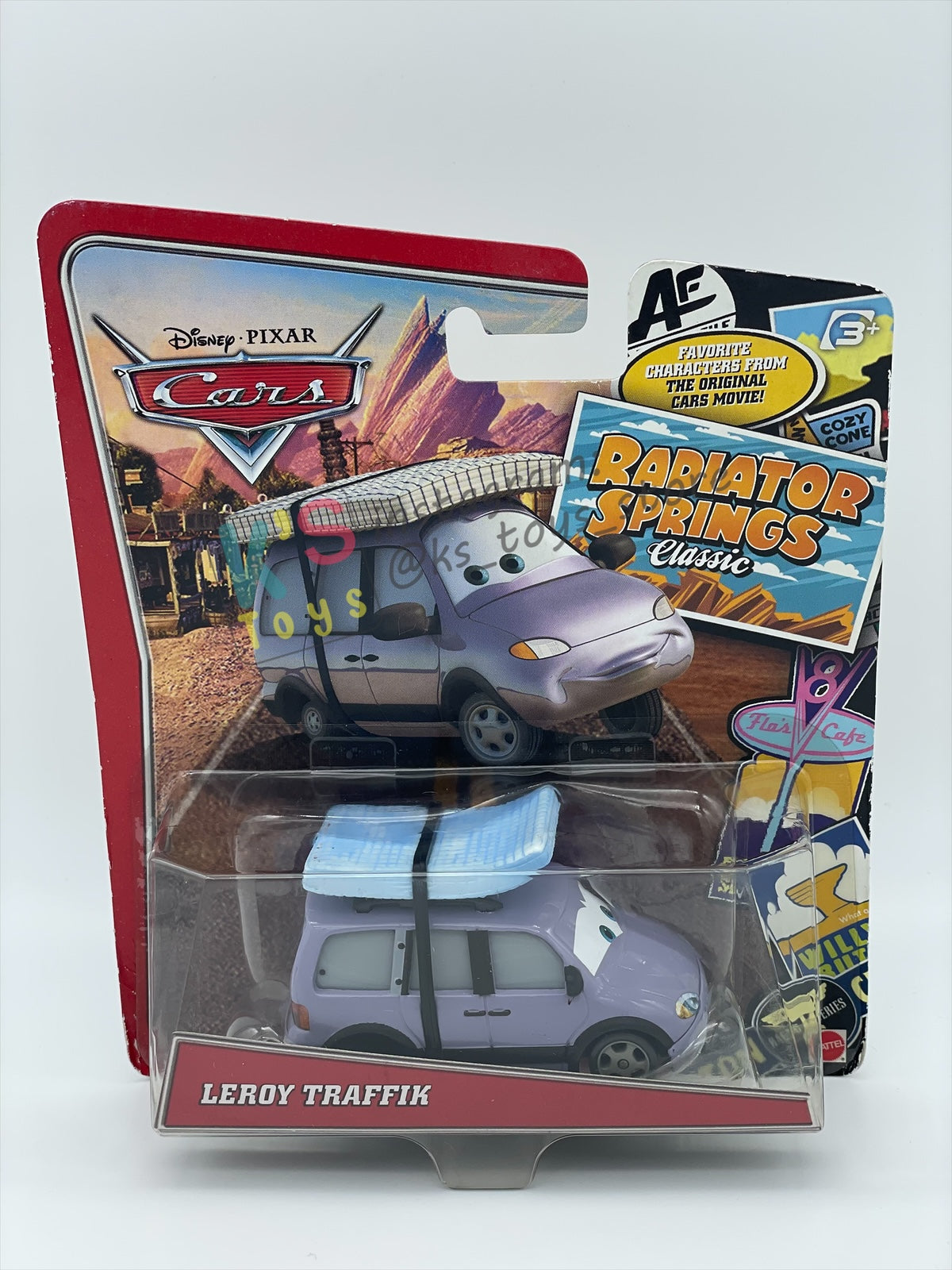 DISNEY PIXAR CARS 1:55 BY MATTEL "LEROY TRAFFIK" RADIATOR SPRINGS CLASSIC - BNIP