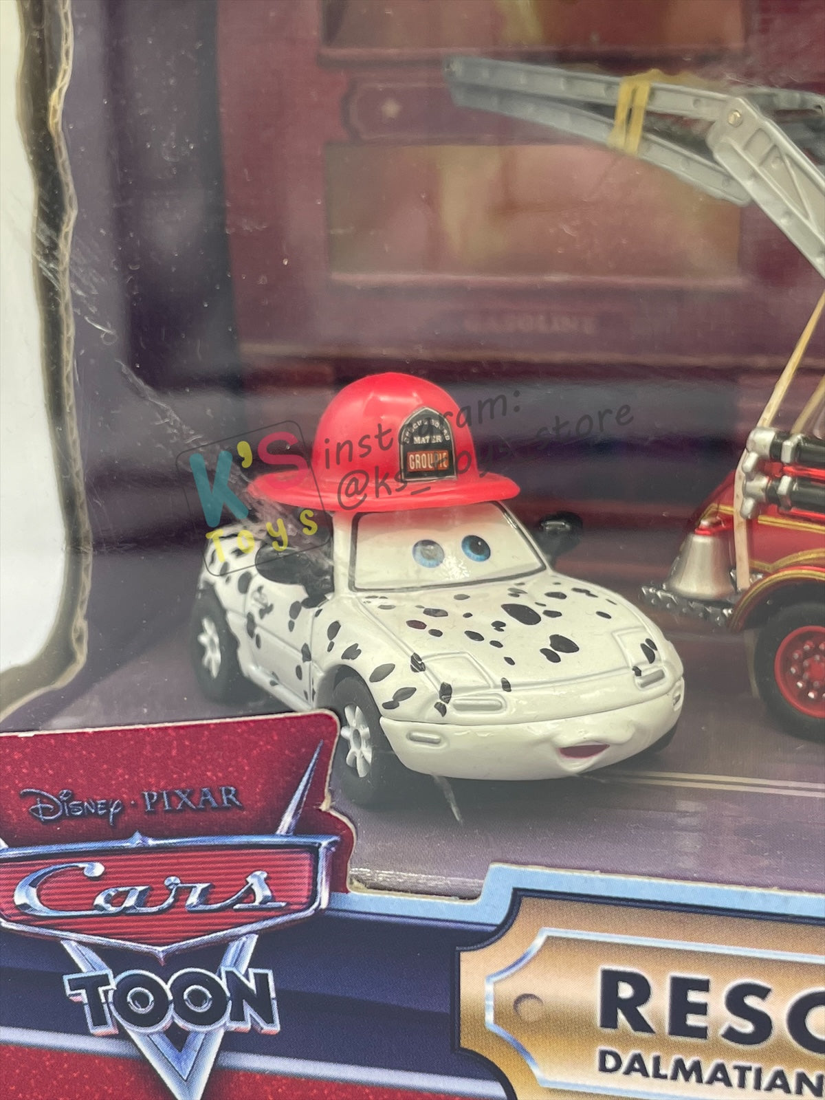 DISNEY PIXAR CARS BY MATTEL - EXCLUSIVE SDCC 2009 CARS TOON RESCUE SQUAD MATER 3-PACK GIFT SET "RESCUE SQUAD MATER, DALMATIAN MIA AND DALMATIAN TIA" - BNIB - READ DESCRIPTION!!!!