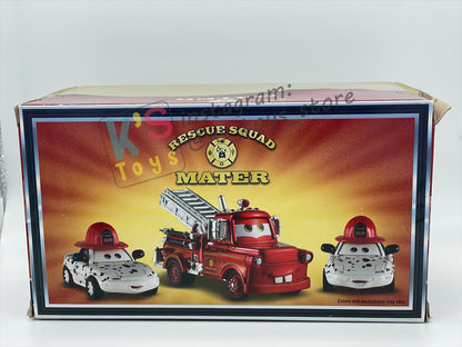 DISNEY PIXAR CARS BY MATTEL - EXCLUSIVE SDCC 2009 CARS TOON RESCUE SQUAD MATER 3-PACK GIFT SET "RESCUE SQUAD MATER, DALMATIAN MIA AND DALMATIAN TIA" - BNIB - READ DESCRIPTION!!!!