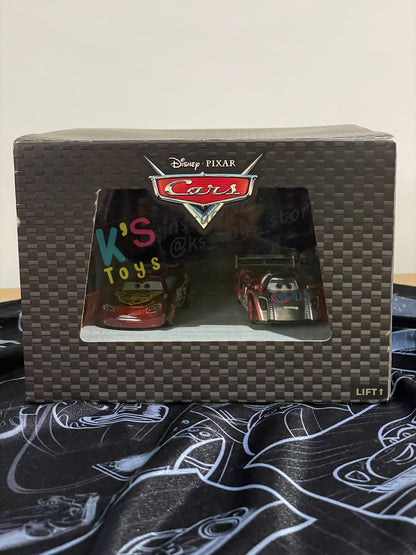 DISNEY PIXAR CARS BY MATTEL - EXCLUSIVE SDCC 2014 NEON RACER 2 PACK "NEON LIGHTNING MCQUEEN AND SHU TODOROKI" - BNIB