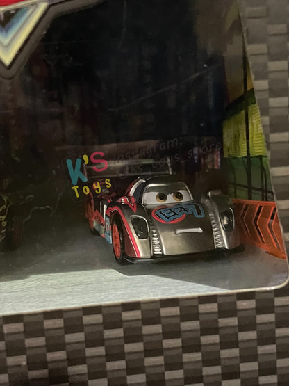 DISNEY PIXAR CARS BY MATTEL - EXCLUSIVE SDCC 2014 NEON RACER 2 PACK "NEON LIGHTNING MCQUEEN AND SHU TODOROKI" - BNIB