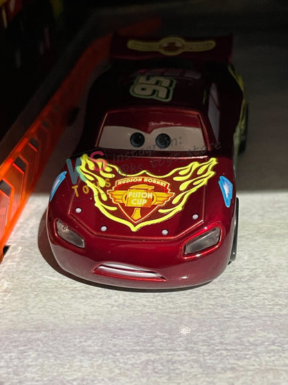 DISNEY PIXAR CARS BY MATTEL - EXCLUSIVE SDCC 2014 NEON RACER 2 PACK "NEON LIGHTNING MCQUEEN AND SHU TODOROKI" - BNIB