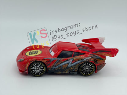 PRE-OWNED / LOOSE DISNEY PIXAR CARS BY MATTEL - "DRAGON LIGHTNING MCQUEEN WITH OIL STAINS" - TOKYO MATER SERIES - PLAYED WITH CONDITION - READ DESCRIPTION!!!!!!!!!!!