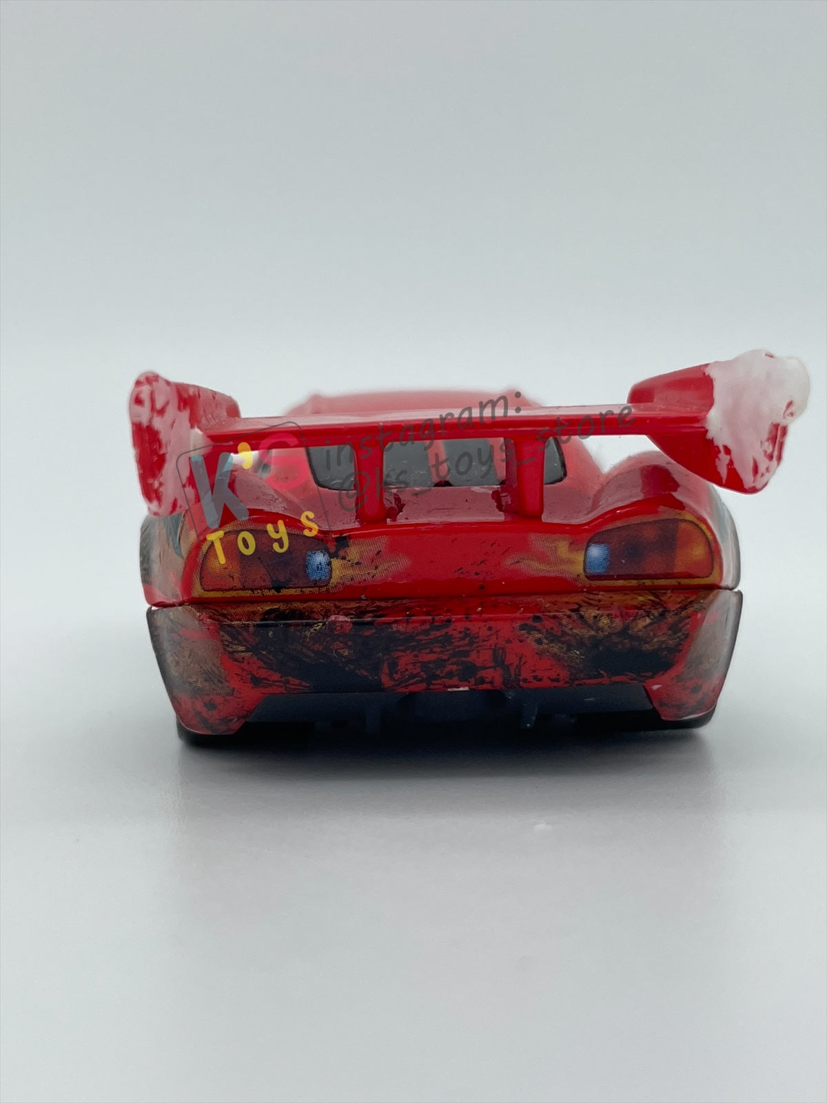 PRE-OWNED / LOOSE DISNEY PIXAR CARS BY MATTEL - "DRAGON LIGHTNING MCQUEEN WITH OIL STAINS" - TOKYO MATER SERIES - PLAYED WITH CONDITION - READ DESCRIPTION!!!!!!!!!!!