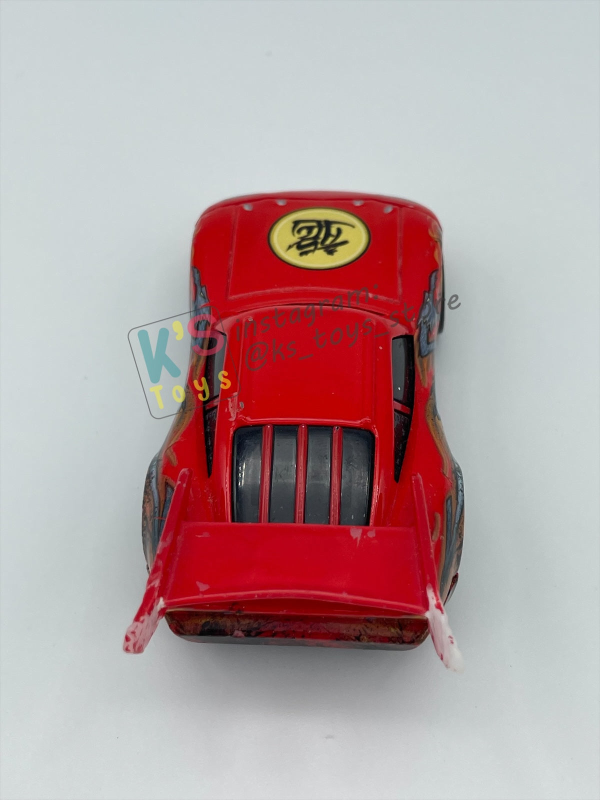 PRE-OWNED / LOOSE DISNEY PIXAR CARS BY MATTEL - "DRAGON LIGHTNING MCQUEEN WITH OIL STAINS" - TOKYO MATER SERIES - PLAYED WITH CONDITION - READ DESCRIPTION!!!!!!!!!!!
