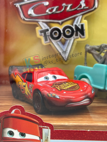 DISNEY PIXAR CARS 1:55 BY MATTEL - CARS TOON RESCUE SQUAD MATER 4-PACK GIFT SET "BURNT LIGHTNING MCQUEEN, DR MATER, NURSE MIA AND NURSE TIA" - BNIB