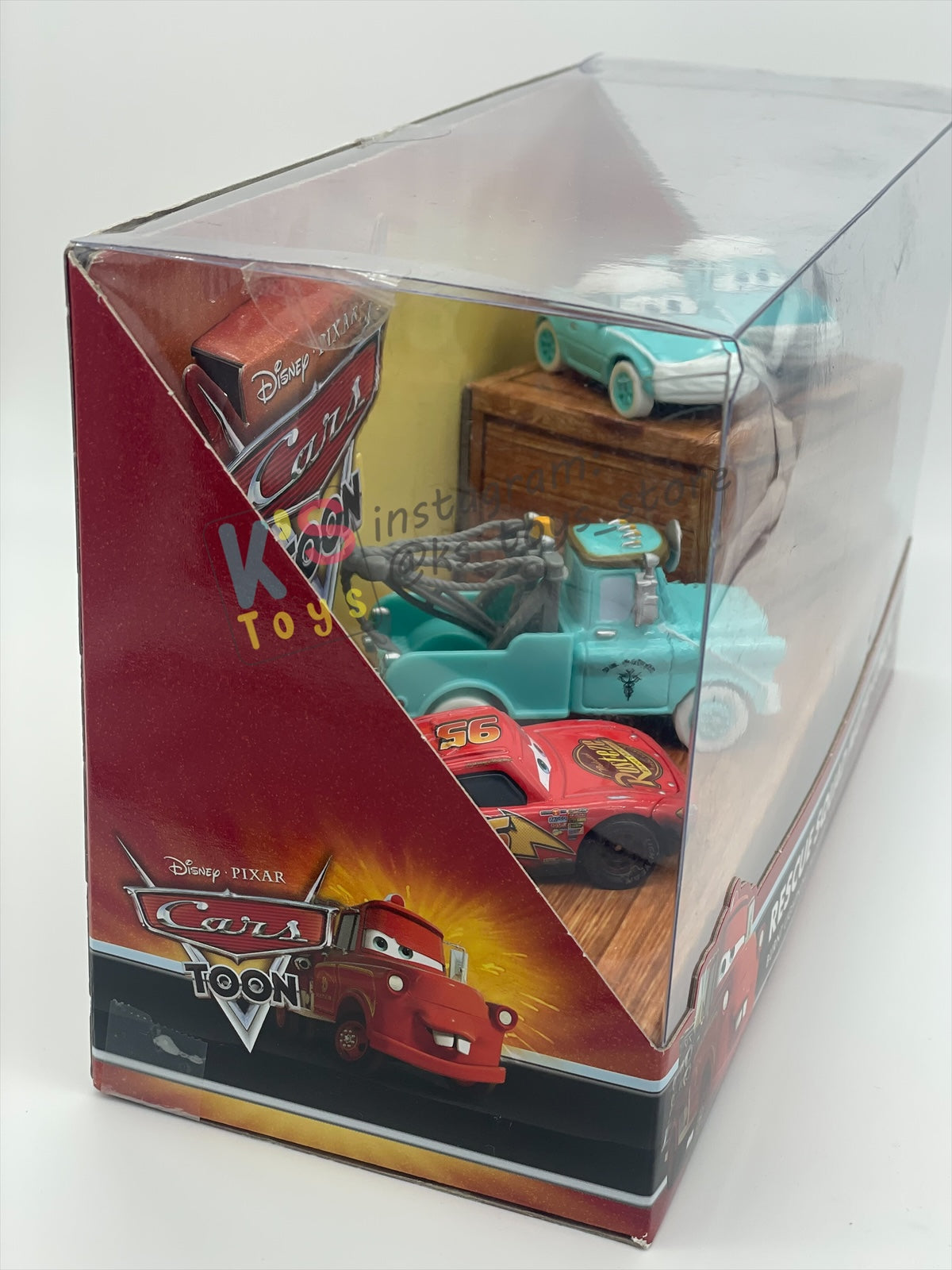 DISNEY PIXAR CARS 1:55 BY MATTEL - CARS TOON RESCUE SQUAD MATER 4-PACK GIFT SET "BURNT LIGHTNING MCQUEEN, DR MATER, NURSE MIA AND NURSE TIA" - BNIB