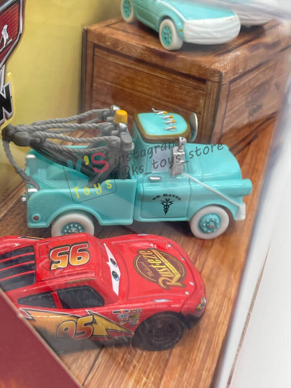 DISNEY PIXAR CARS 1:55 BY MATTEL - CARS TOON RESCUE SQUAD MATER 4-PACK GIFT SET "BURNT LIGHTNING MCQUEEN, DR MATER, NURSE MIA AND NURSE TIA" - BNIB