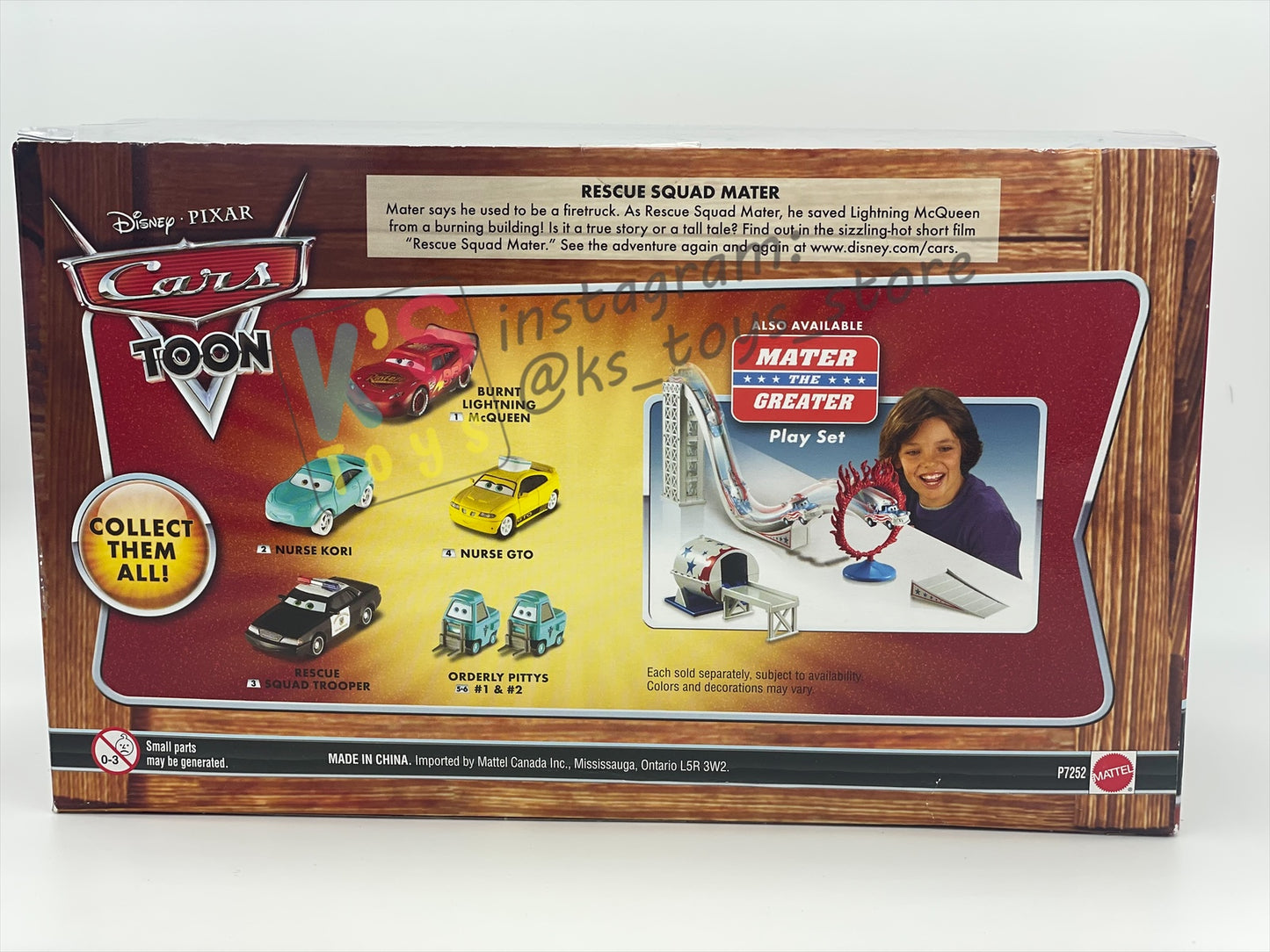DISNEY PIXAR CARS 1:55 BY MATTEL - CARS TOON RESCUE SQUAD MATER 4-PACK GIFT SET "BURNT LIGHTNING MCQUEEN, DR MATER, NURSE MIA AND NURSE TIA" - BNIB