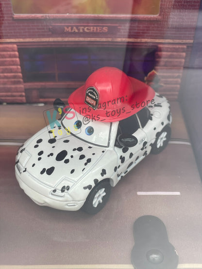 DISNEY PIXAR CARS 1:55 BY MATTEL - EXCLUSIVE SDCC 2009 CARS TOON RESCUE SQUAD MATER 3-PACK GIFT SET "RESCUE SQUAD MATER, DALMATIAN MIA AND DALMATIAN TIA" - BNIB