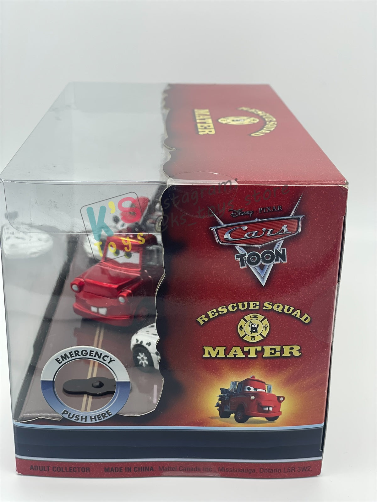 DISNEY PIXAR CARS 1:55 BY MATTEL - EXCLUSIVE SDCC 2009 CARS TOON RESCUE SQUAD MATER 3-PACK GIFT SET "RESCUE SQUAD MATER, DALMATIAN MIA AND DALMATIAN TIA" - BNIB