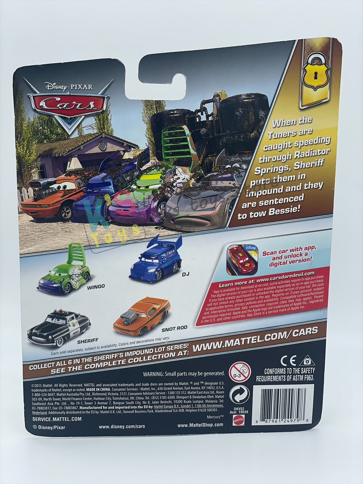 DELUXE DISNEY PIXAR CARS BY MATTEL, "BESSIE" SHERIFF'S IMPOUND LOT SERIES - BNIP