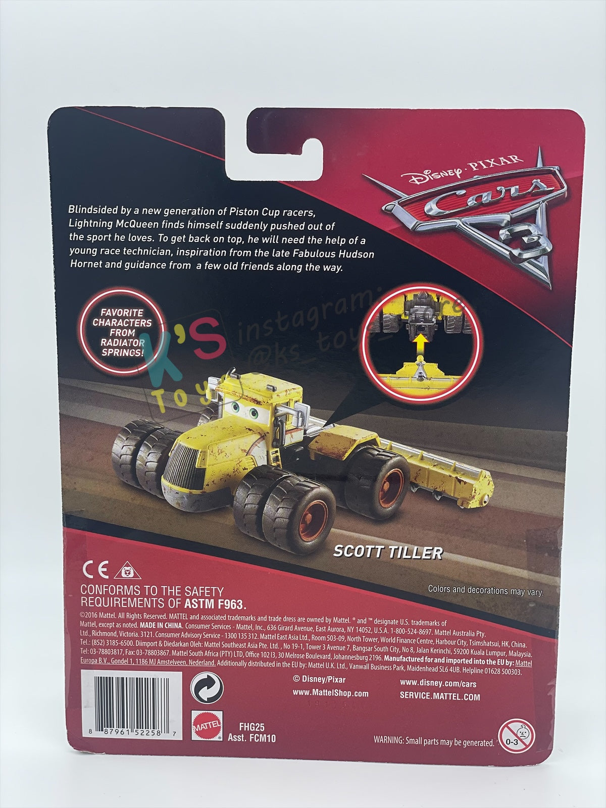 DELUXE DISNEY PIXAR CARS "SCOTT TILLER" CARS 3 SERIES - BNIP - READ DESCRIPTION!!!!