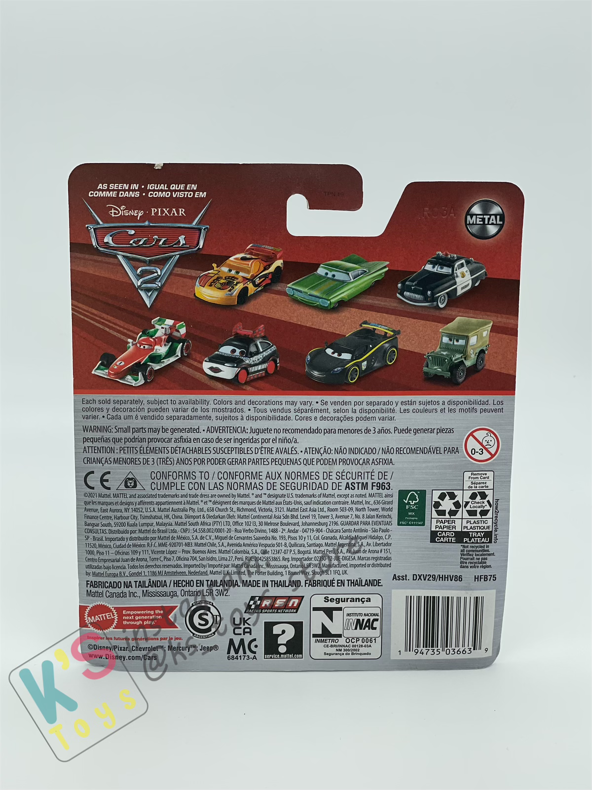 DISNEY PIXAR CARS BY MATTEL, OTIS - BNIP