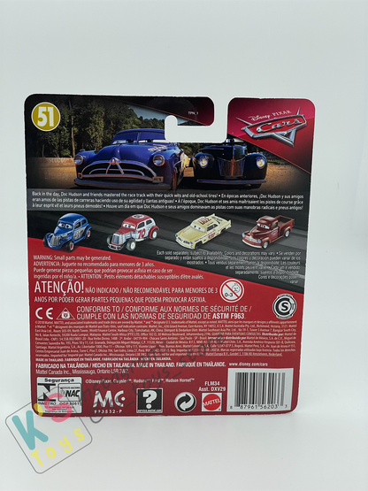 DISNEY PIXAR CARS BY MATTEL, HEYDAY RIVER SCOTT - DOC'S RACING DAYS - BNIP