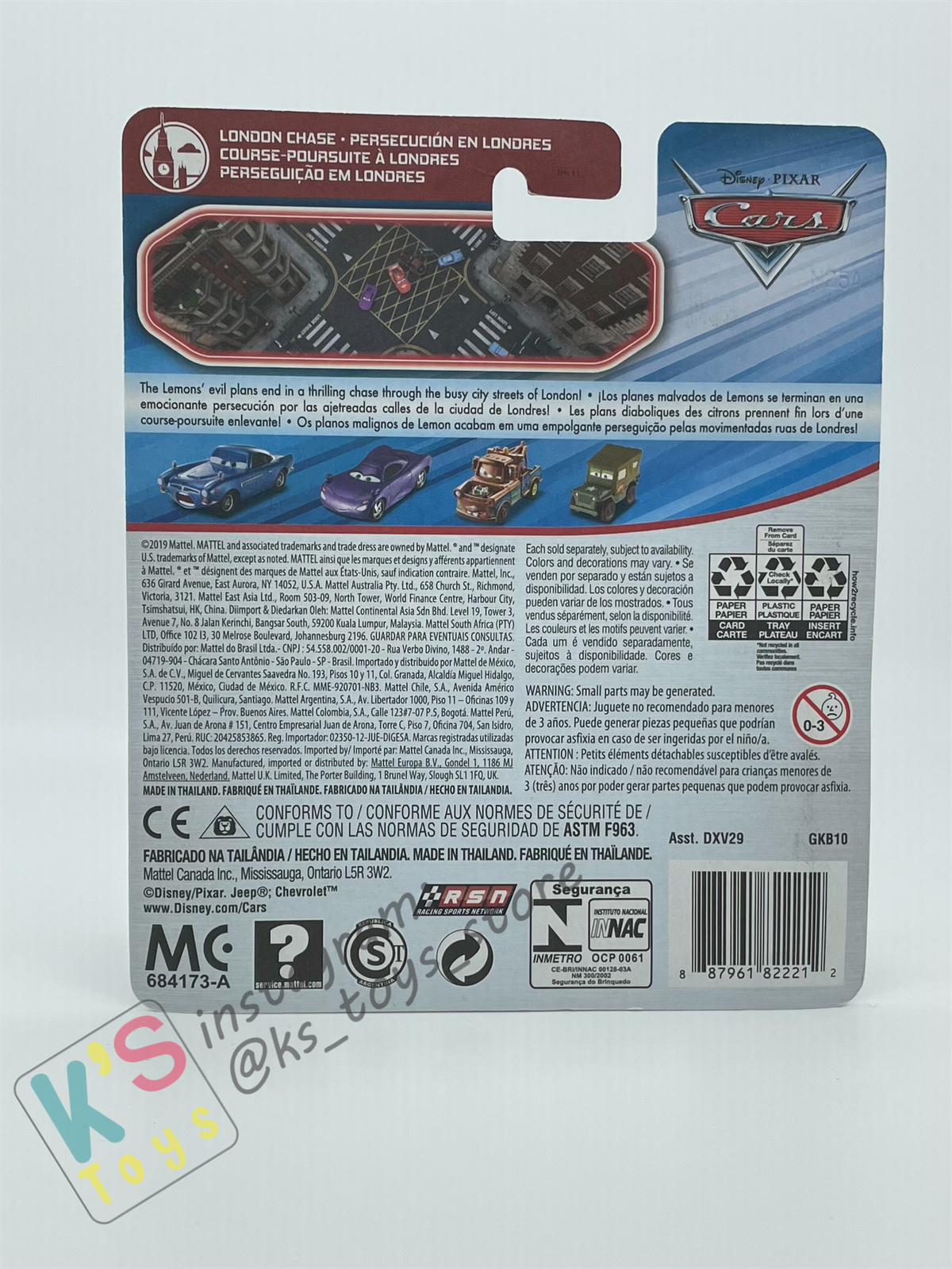 DISNEY PIXAR CARS BY MATTEL, UNION JACK RAMONE - LONDON CHASE - BNIP