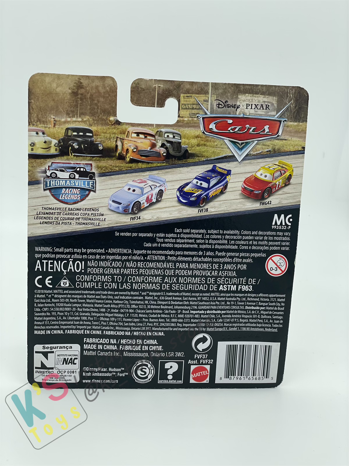 DISNEY PIXAR CARS BY MATTEL,PONCHY WIPEOUT - THOMASVILLE SERIES - BNIP