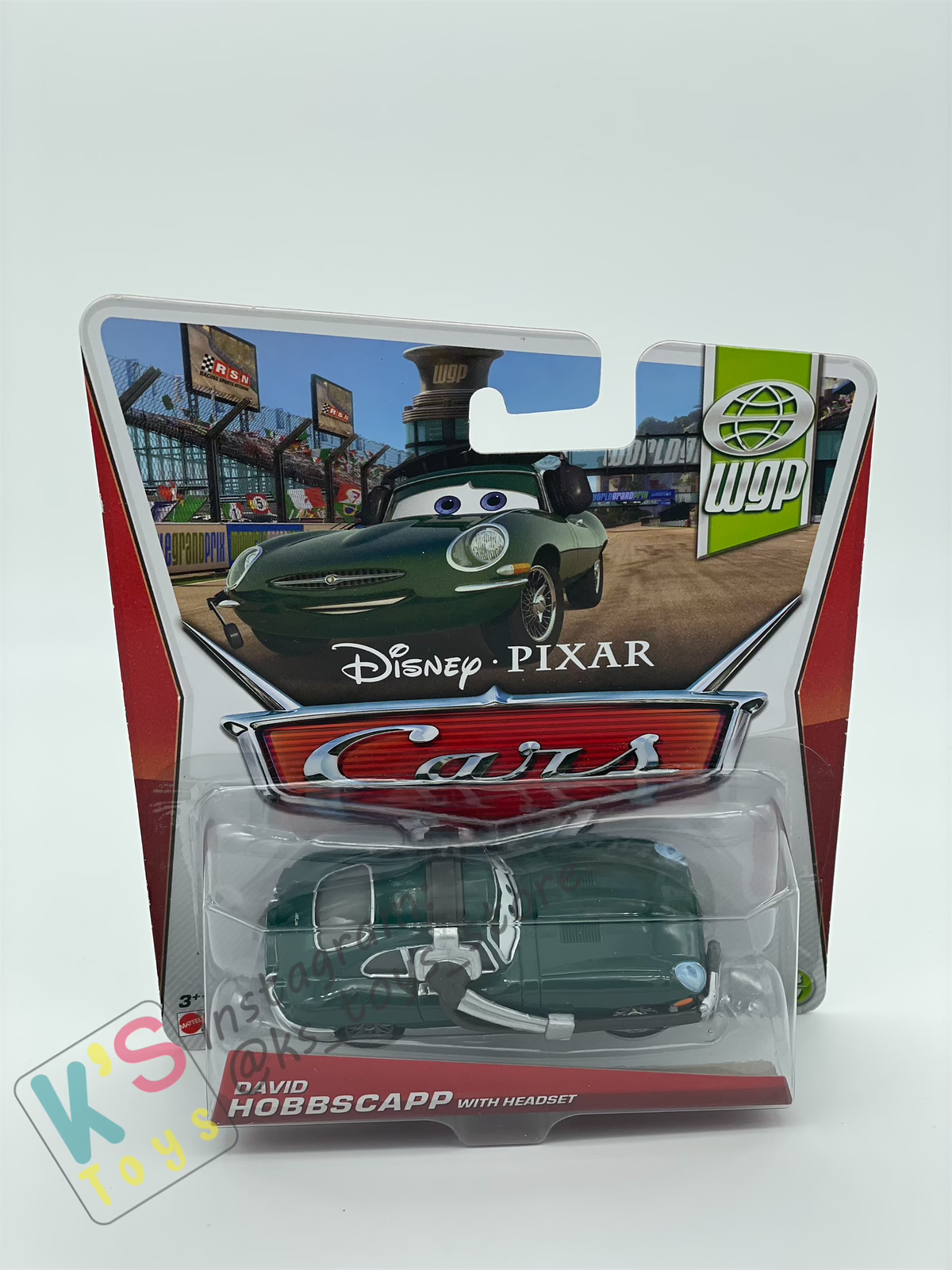 DISNEY PIXAR CARS BY MATTEL, DAVID HOBBSCAPP WITH HEADSET- BNIP