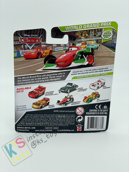 DISNEY PIXAR CARS BY MATTEL, DAVID HOBBSCAPP WITH HEADSET- BNIP