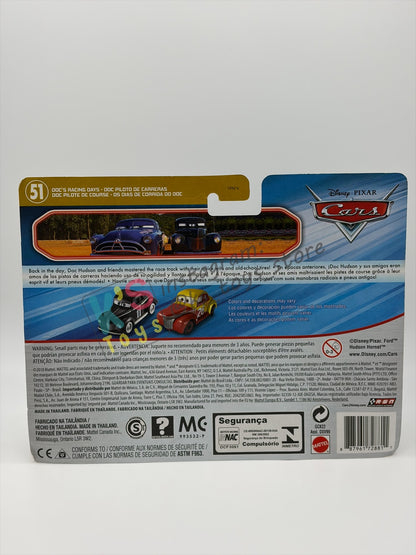 Disney Pixar Cars 1:55 2-Pack Heyday Junior Moon and Eli Turnpike, Doc's Racing Days - BNIP