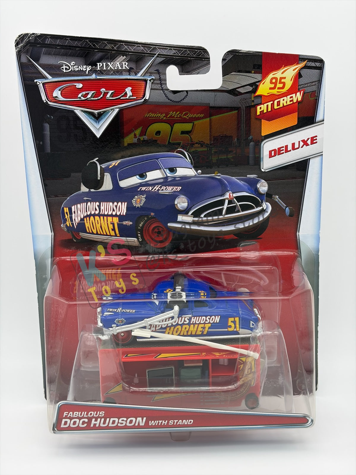 Rare Disney Pixar Cars by Mattel, Fabulous Hudson with Stand - BNIP