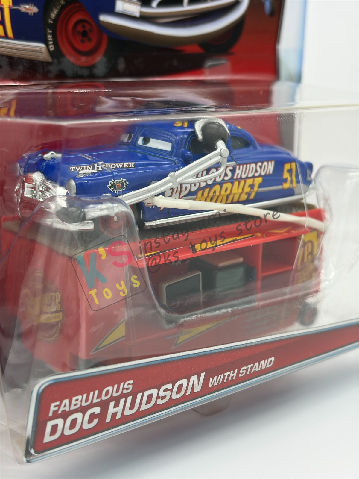 Rare Disney Pixar Cars by Mattel, Fabulous Hudson with Stand - BNIP