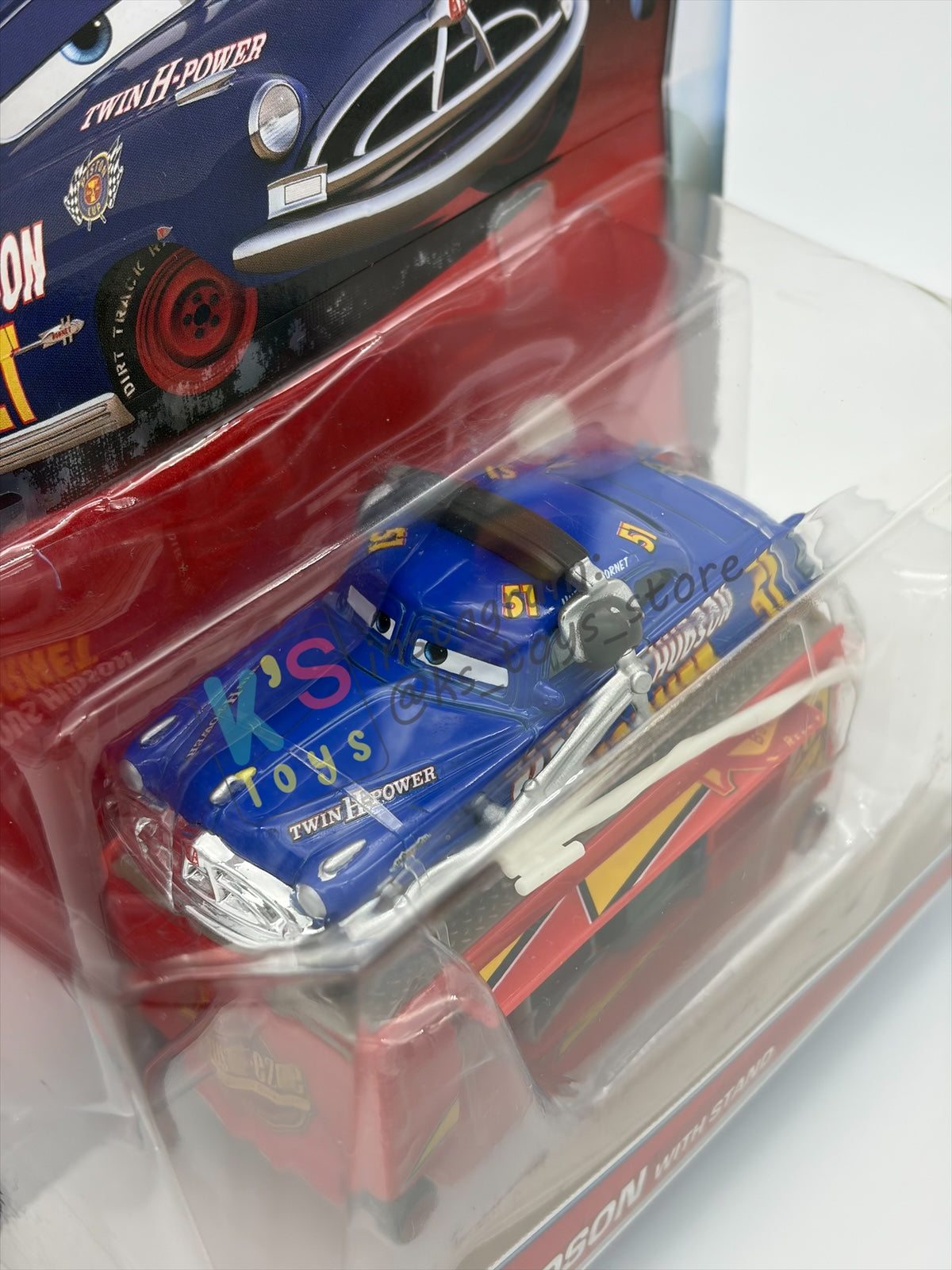 Rare Disney Pixar Cars by Mattel, Fabulous Hudson with Stand - BNIP