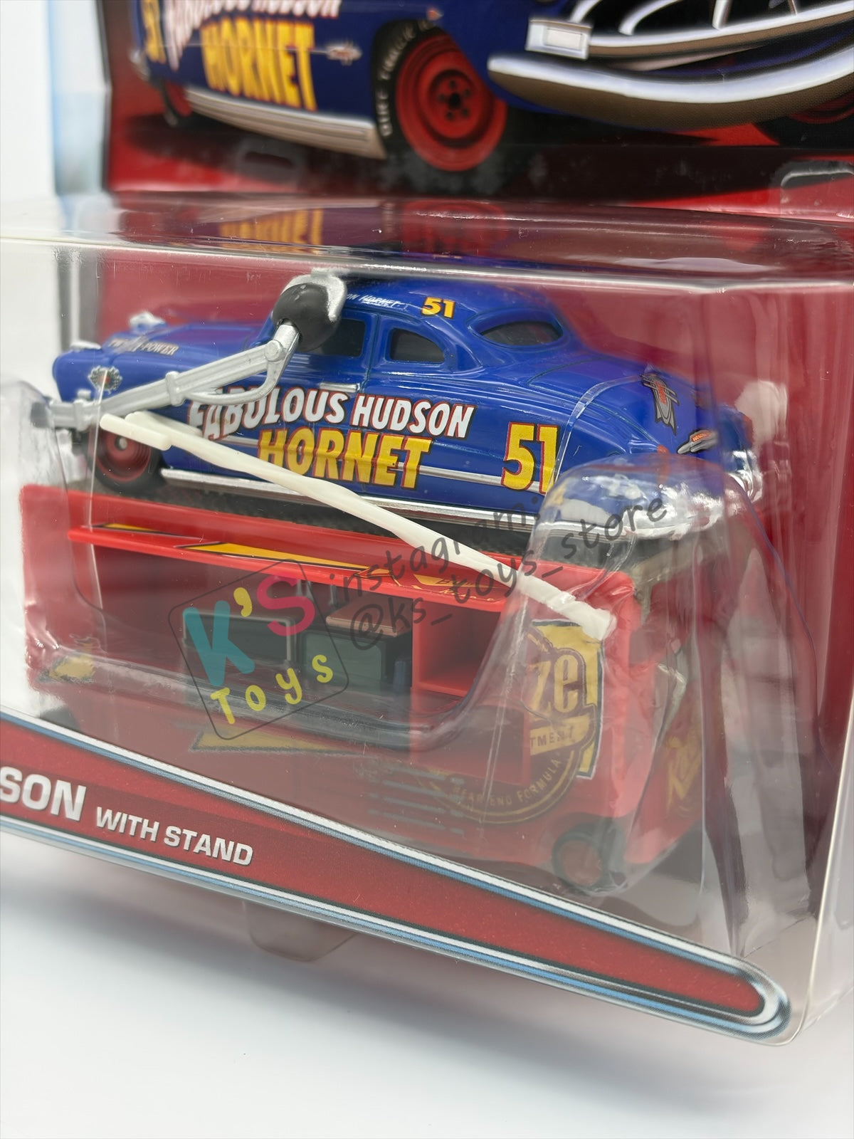 Rare Disney Pixar Cars by Mattel, Fabulous Hudson with Stand - BNIP