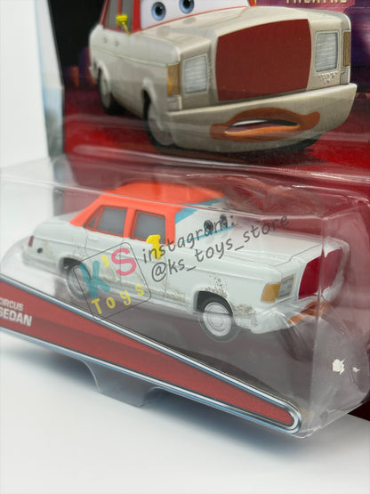DISNEY PIXAR CARS BY MATTEL 1:55, "CIRCUS SEDAN" - SUPER CHASE SERIES - BNIP