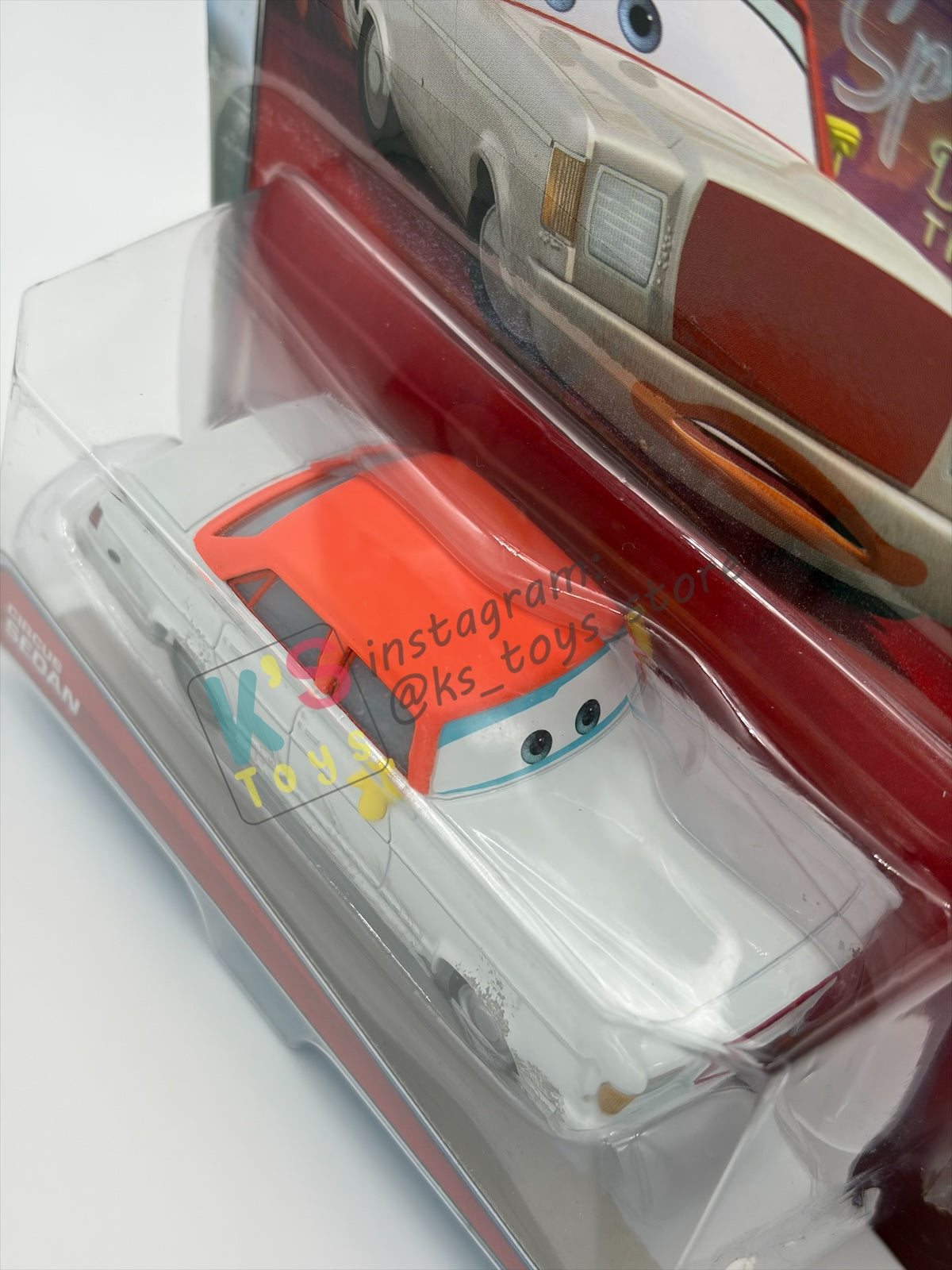 DISNEY PIXAR CARS BY MATTEL 1:55, "CIRCUS SEDAN" - SUPER CHASE SERIES - BNIP