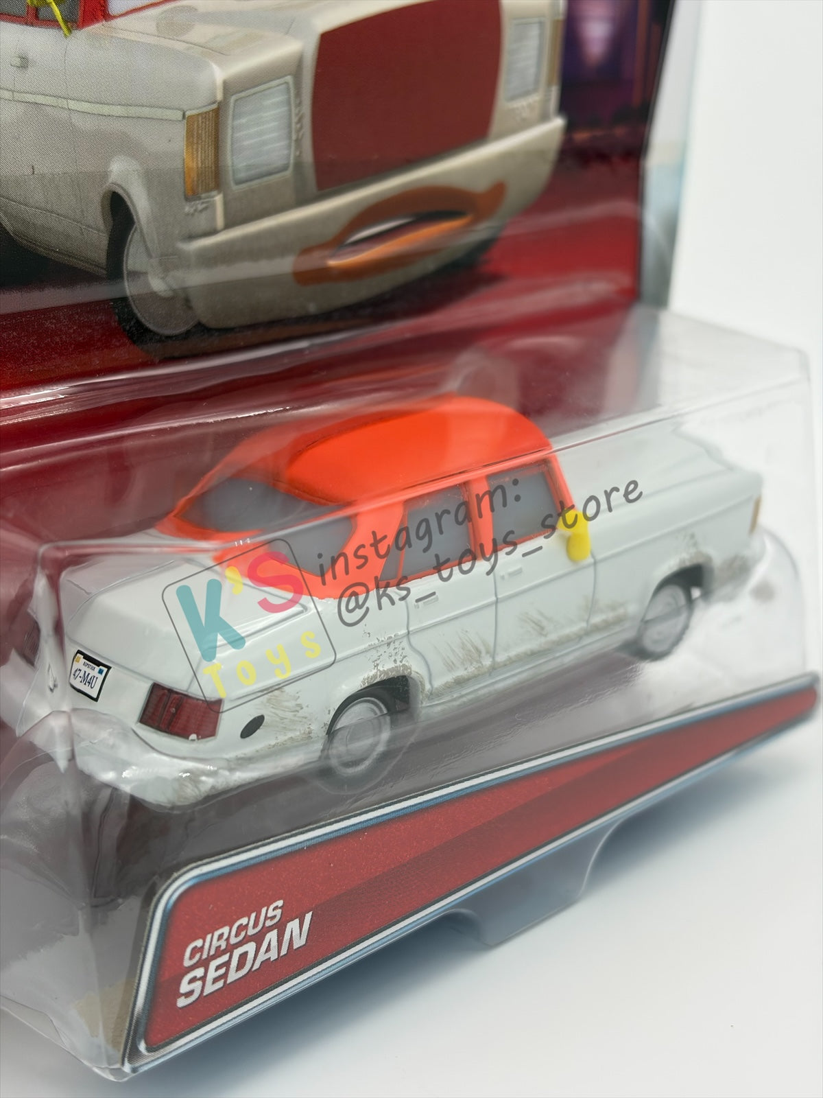 DISNEY PIXAR CARS BY MATTEL 1:55, "CIRCUS SEDAN" - SUPER CHASE SERIES - BNIP