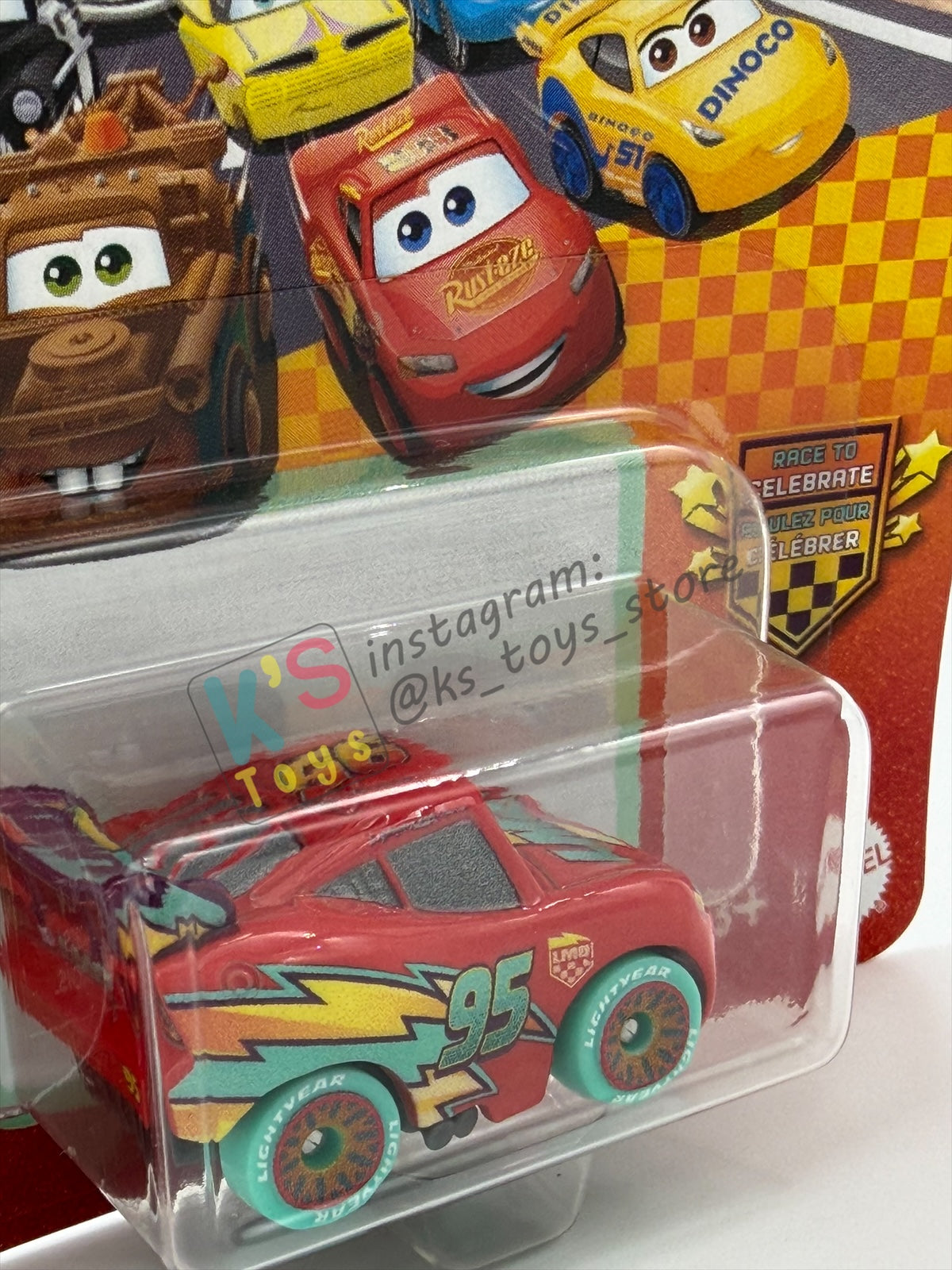 Mini Racers Pixar Disney Cars by Mattel, RACE TO CELEBRATE LIGHTNING MCQUEEN - Series 3 2026 - BNIP