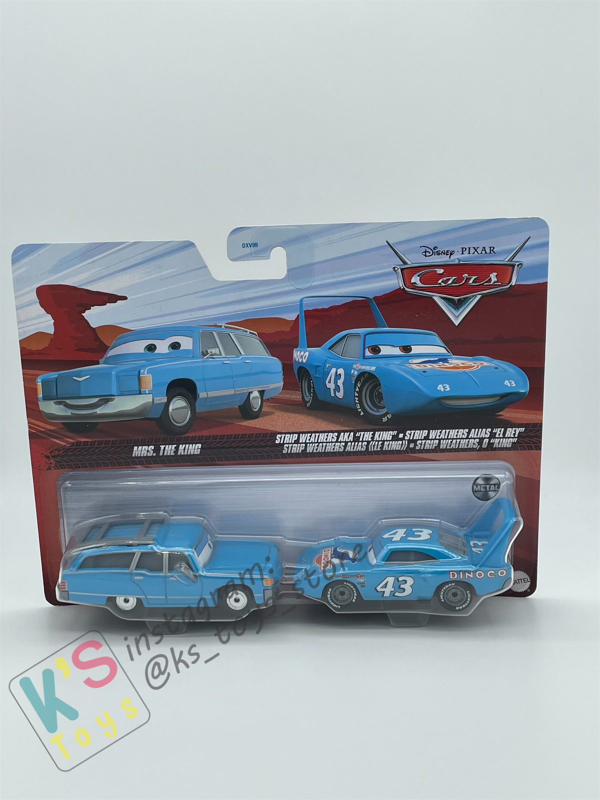 Disney Pixar Cars 1:55 2-Pack MRS THE KING AND STRIP WEATHERS AKA "THE KING" - BNIP