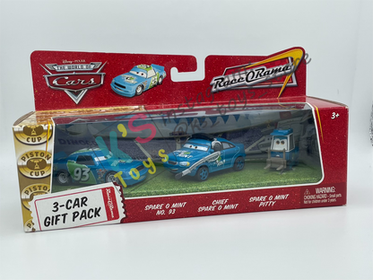 Gift Set Disney Pixar Cars 1:55 - 3-PACK SPARE O MIINT, CHIEF SPARE O MINT AND SPARE O MINT PITTY  - BNIP