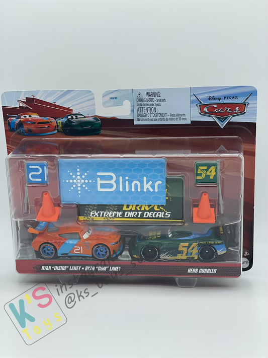 Disney Pixar Cars 1:55 2-Pack RYAN "INSIDE" LANEY - RYAN “COM” LANEY WITH ACCESSORIES - BNIP