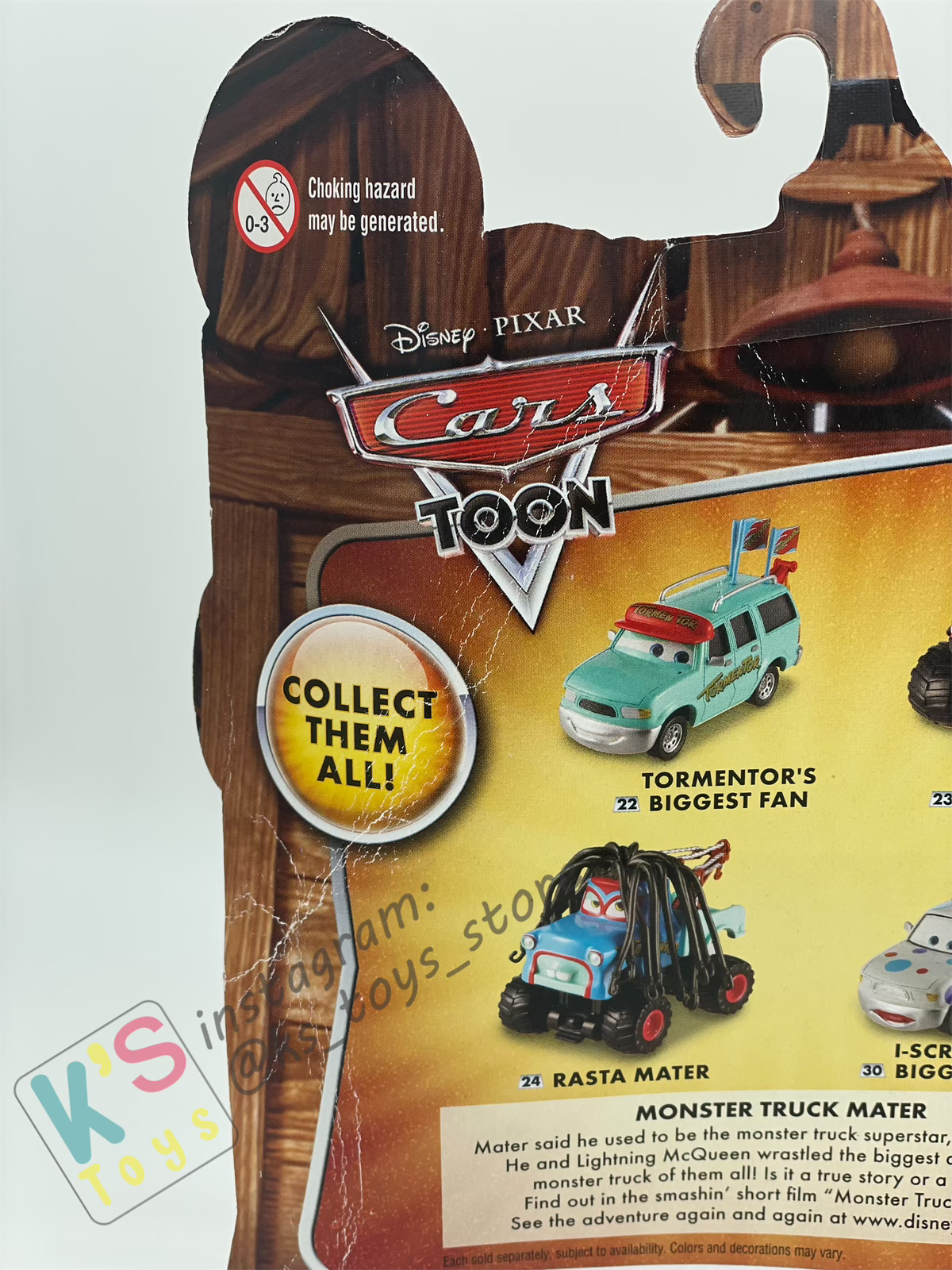 Deluxe Disney Pixar Cars "I-SCREAMER'S BIGGEST FAN" Monster Truck Mater - Cars Toon Series - DAMAGED PACKAGING