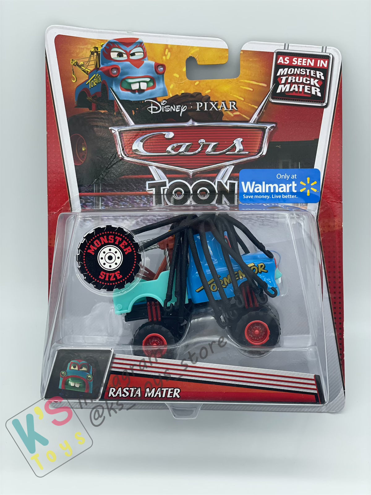 DELUXE DISNEY PIXAR CARS "RASTA MATER"- MONSTER TRUCK MATER - Cars Toon ONLY AT WALLMART - BNIP