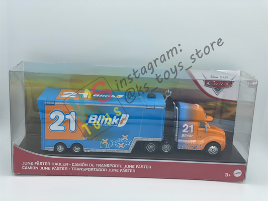 Hauler Disney Pixar Cars by Mattel, JUNE FASTER HAULER #21 BLINK- BNIP