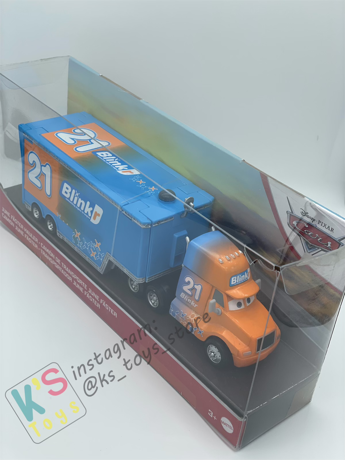 Hauler Disney Pixar Cars by Mattel, JUNE FASTER HAULER #21 BLINK- BNIP