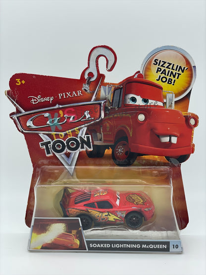 DISNEY PIXAR CARS BY MATTEL, "SOAKED LIGHTNING MCQUEEN" - BNIP