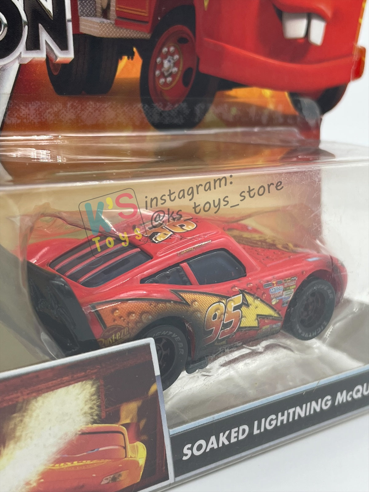 DISNEY PIXAR CARS BY MATTEL, "SOAKED LIGHTNING MCQUEEN" - BNIP