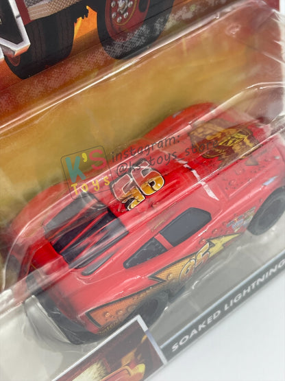 DISNEY PIXAR CARS BY MATTEL, "SOAKED LIGHTNING MCQUEEN" - BNIP